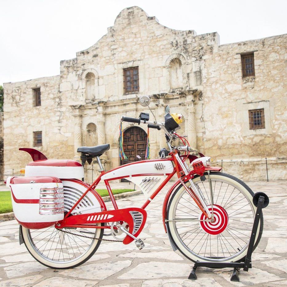 Pee-wee's bike is at the Alamo, but not where you think